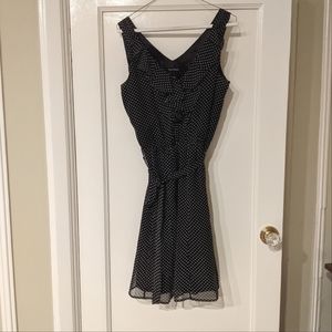 White House, Black Market polka dot black dress, size 8